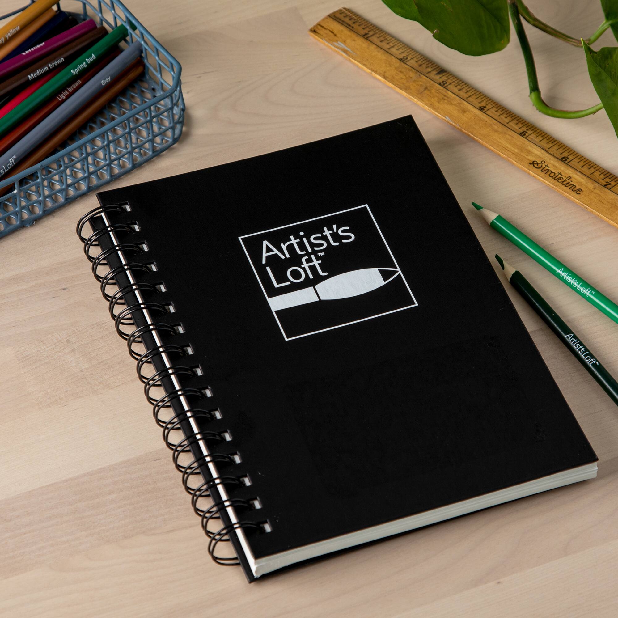 6 Pack: Black Hardcover Mixed Media Book by Artist's Loft™, 5.5" x 8.5"